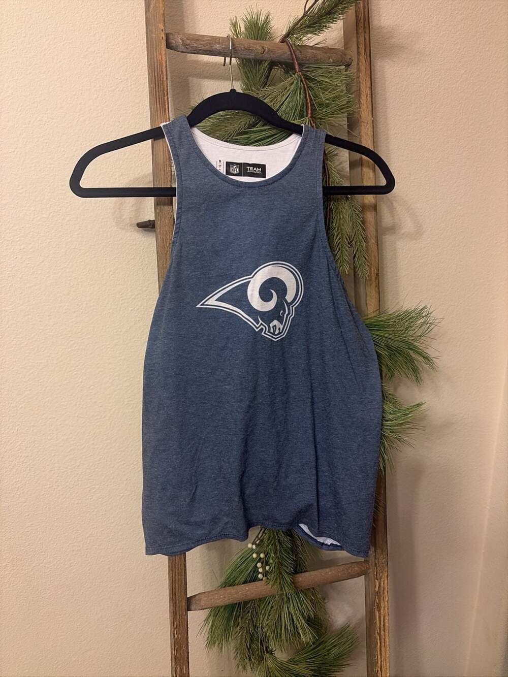 NFL Team Apparel Los Angeles Rams Women's Tie-Back Graphic Tank Top Size S
